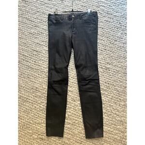 Massimo Dutti black leather pants Size M butter soft skinny straight